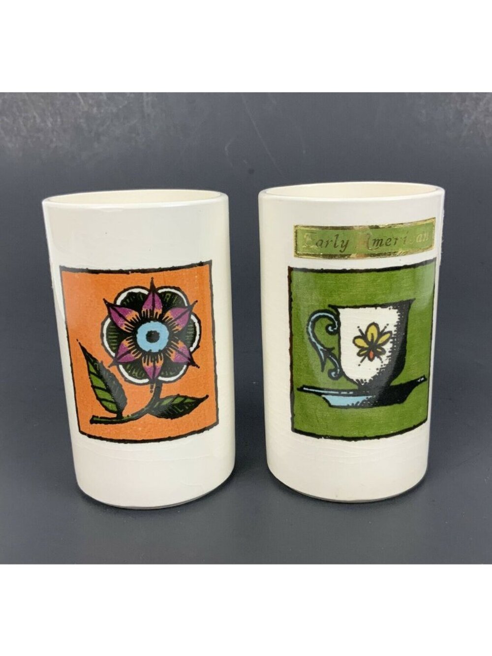 Vintage Holt Howard 1964 Early American Juice Sake Cups Set of 2